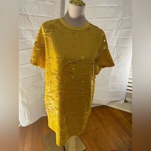 Zara Basic Yellow Sequin Dress